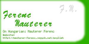 ferenc mauterer business card